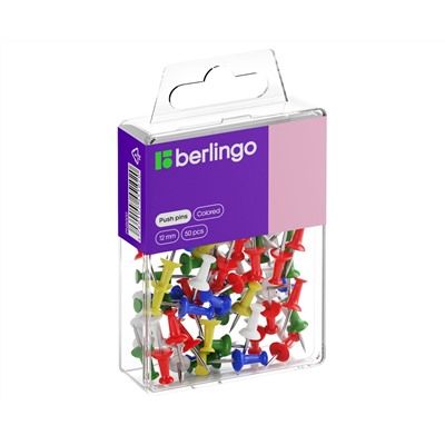 Кнопки силовые Berlingo, 50шт., ассорти, пласт. упак., европодвес