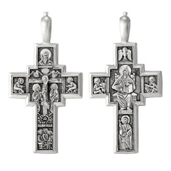 Крест из серебра литье частичное чернение