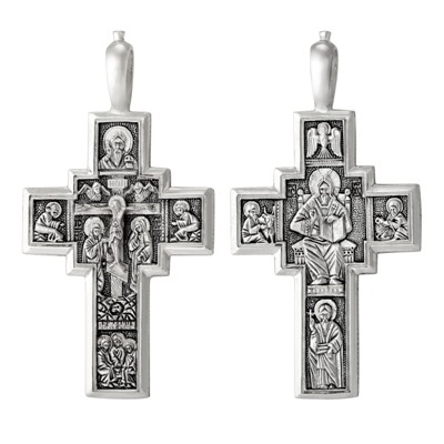 Крест из серебра литье частичное чернение