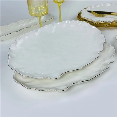 305-281 Набор из 2 овальных блюд 36х25х3,5см ВАНЕССА ЗОЛОТО в под.уп.(х8)Фарфор