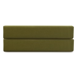 Простыня на резинке из премиального сатина оливкового цвета из коллекции Essential, 160х200х30 см