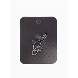 Брошь «Скрипичный ключ» классика, цвет чёрный в серебре