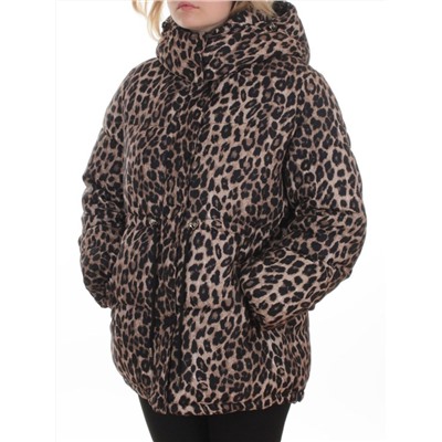 SJ 2251 BROWN /LEOPARD Куртка зимняя женская (200 гр. холлофайбер)