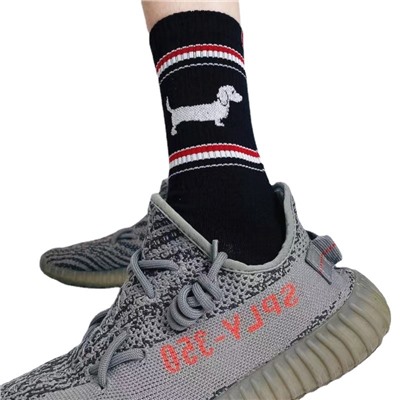 Tide, classic cartoon cotton knee socks for men and women, mid-length