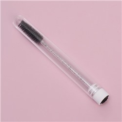 Щёточка для бровей и ресниц, 10.8 см, в футляре, цвет чёрный/прозрачный