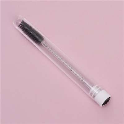 Щёточка для бровей и ресниц, 10.8 см, в футляре, цвет чёрный/прозрачный