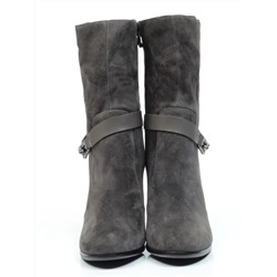 YF189-062M DK.GREY Полусапоги зимние женские (натуральная замша, натуральный мех (еврозима))