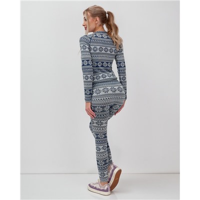 Комплект женского термобелья синего цвета 2520S