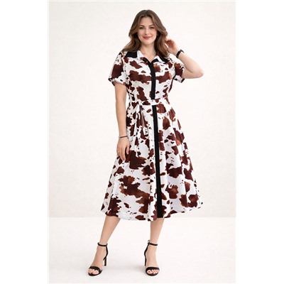 Женское платье 39065 / бело-коричневый