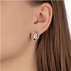 Серьги с фианитом позолоченные серебро 925*