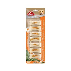 Сверхпрочные косточки 8in1 DELIGHTS Strong XS для мелких собак, с куриным мясом, 7х7,5 см