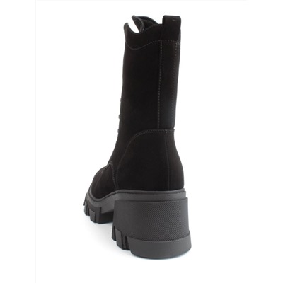 04-M2-5123 BLACK Ботинки зимние женские (натуральная замша, натуральный мех)
