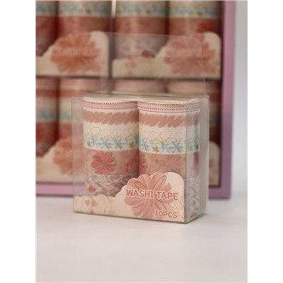 Набор декоративного скотча 10 шт. "Flower power", orange, шоу-бокс 8 шт.