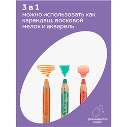 Карандаши цветные Гамма "Малыш", 08цв., утолщенные, заточен., с точилкой, картон. упаковка, европодвес