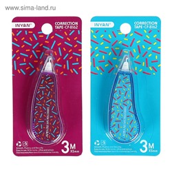 Корректор-лента 3 м × 5 мм, с рисунком, блистер, европодвес, корпус МИКС