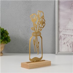 Фигурка металл «Лютики в банке» золото 5×11.5×22 см