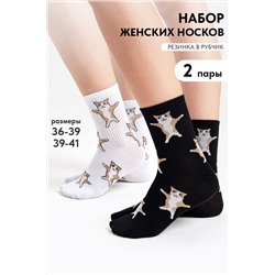 Носки женские Флексо - кот (набор 2 пары)