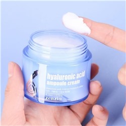 Jigott Крем для лица увлажняющий с гиалуроновой кислотой / Zenzia Hyaluronic Acid Ampoule Cream, 70 мл