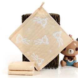 Creative gauze handkerchief, children's eating bib, with little bears, wholesale