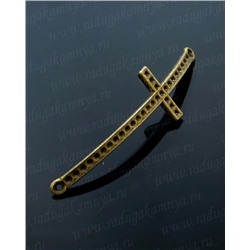 Коннектор под стразы 52*15мм, цв.латунь