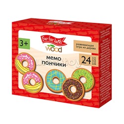 Игра настольная деревянная МЕМО "Пончики" (24 фишки в коробке) Far far land wood