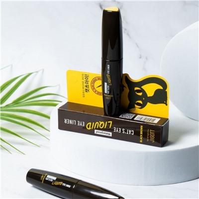 Jigott Водостойкая жидкая подводка для глаз / Cat's Eye Waterproof Liquid Eyeliner Black Brown, черно-коричневый