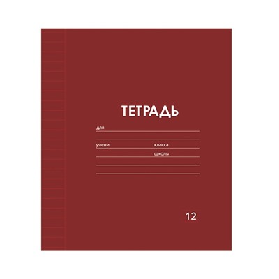 Тетрадь 12 листов линейку Calligrata «Однотонная Классика Линовка. Эконом», обложка мелованная бумага, серые листы, МИКС