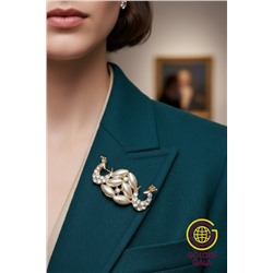 Брошь с жемчугом и стразами Птицы БР4/1