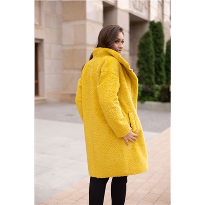 Пальто женское демисезонное 23630 (жёлтый+черный)