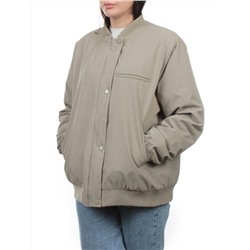 H24-608 GRAY/GREEN Куртка бомбер демисезонная женская (100 гр. синтепон)