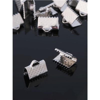 Зажим для ленты, (набор 20шт), цвет серебро, 10 мм, СМ-339