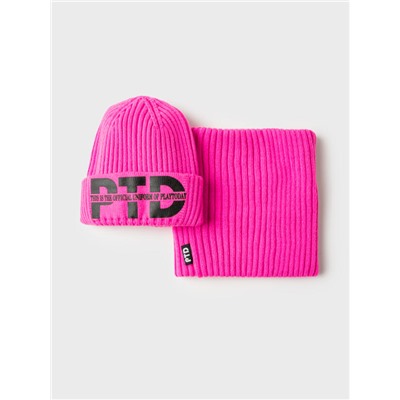 Комплект для девочки: шапка, снуд