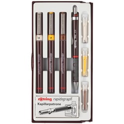 Набор рапидографов Rotring 0.25/0.35/0.5 мм, мех. карандаш 0.5 мм, чернила