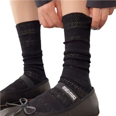 Summer thin colored lace retro sexy socks