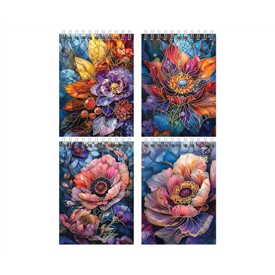 Блокнот А6 80л. на гребне BG "Витраж", глянцевая ламинация, тиснение фольгой, твердая обложка