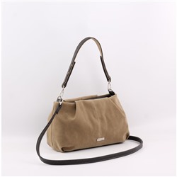 Сумка 204 эко-замша песочный "УДЛИНЁННЫЙ РЕМЕНЬ"