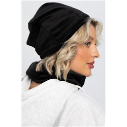 Комплект шапка шестиклинка и снуд (черный) ШШС4-23М