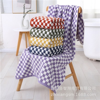 Bath towel, soft gauze chess, increased thickness, with your logo imprint, Birthday gift