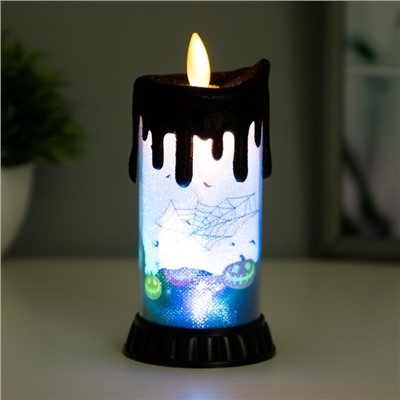 Светодиодная свеча, ночник LED RISALUX «Хэллоуин», RGB, от батареек LR44, 6×6×10 см