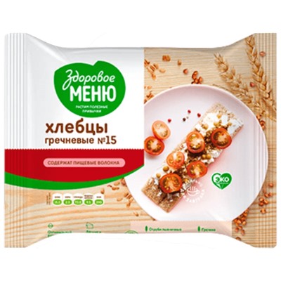 Хлебцы №15 гречневые "Здоровое меню" в коррексе 90гр