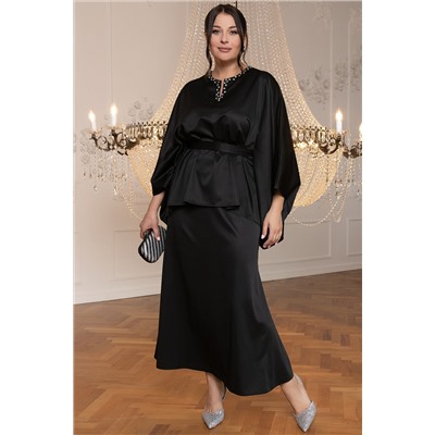 Костюм с юбкой Альсия (черный) К14393-5М