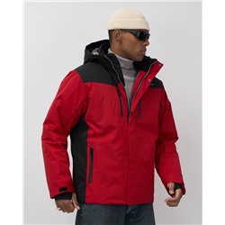 Горнолыжная куртка мужская зимняя красного цвета 7611Kr