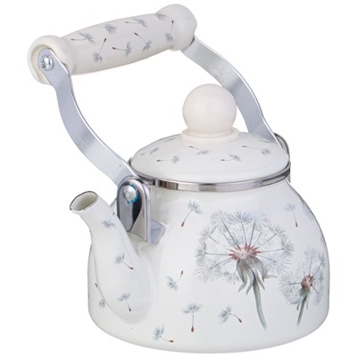 ЧАЙНИК AGNESS ЭМАЛИРОВАННЫЙ СО СЪЕМНЫМ ФИЛЬТРОМ ИЗ НЖС СЕРИЯ "DANDELION", 0,85 Л