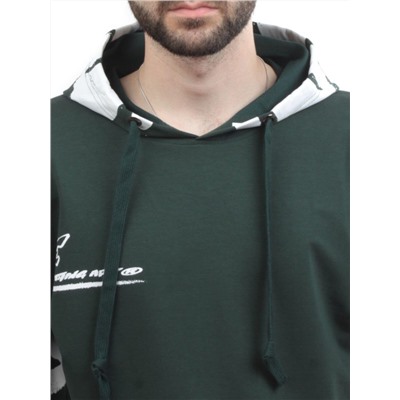 2702 GREEN/BEIGE Толстовка мужская (75% хлопок, 20% полиэстер, 5% спандекс)
