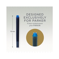 Картриджи чернильные Parker "Cartridge Quink" смываемые синие, 5шт., картонная коробка
