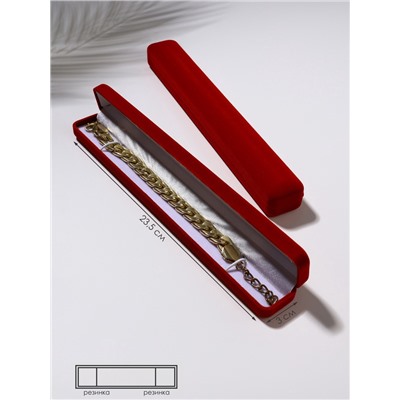 Футляр бархатный под браслет, цепочку, часы «Пенал», 23.5×3 см, красный