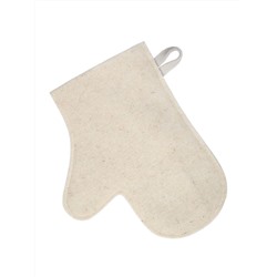 Рукавица банная, войлок белый