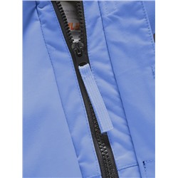 Парка зимняя подростковая для девочки с капюшоном и мехом василькового цвета 9534Vs