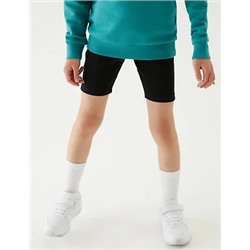 2pk Girls' Cotton with Stretch School Shorts (2-16 Yrs)