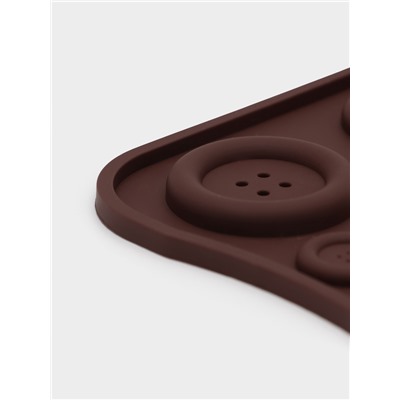 Форма для шоколада Доляна «Пуговки», силикон, 20.5×10 см, 19 ячеек, коричневая